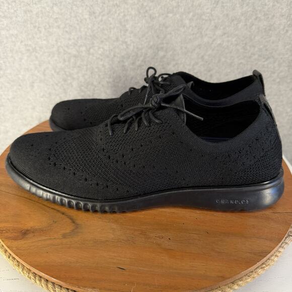 Cole Haan 2.ZERØGRAND Men’s 13M Black Stitchlite Wingtip Oxford Shoes C28527